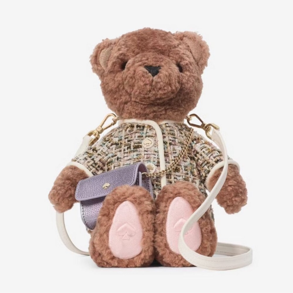 Kate spade Brown Teddy Bear with Purple Bag